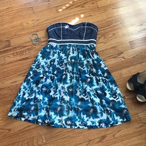 Urban Outfitters navy strapless dress w/ pockets